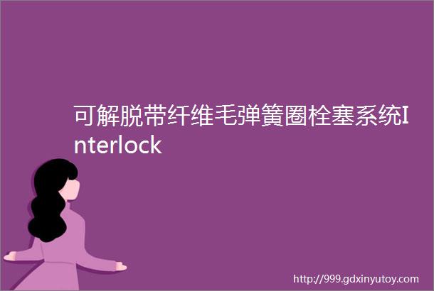 可解脱带纤维毛弹簧圈栓塞系统Interlock