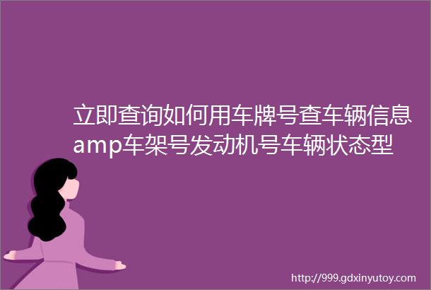 立即查询如何用车牌号查车辆信息amp车架号发动机号车辆状态型号amp