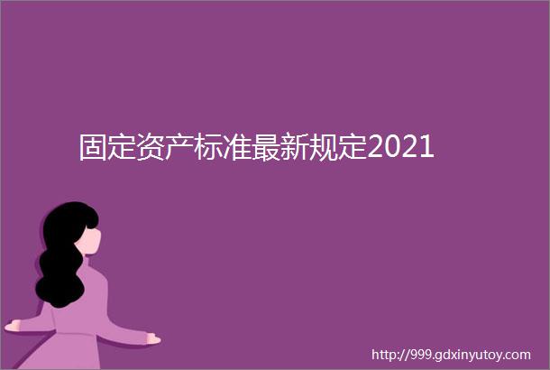 固定资产标准最新规定2021