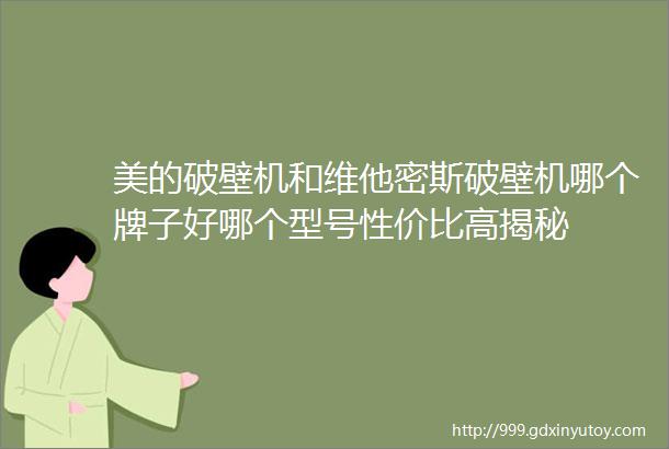 美的破壁机和维他密斯破壁机哪个牌子好哪个型号性价比高揭秘