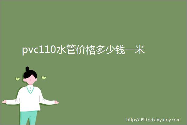 pvc110水管价格多少钱一米