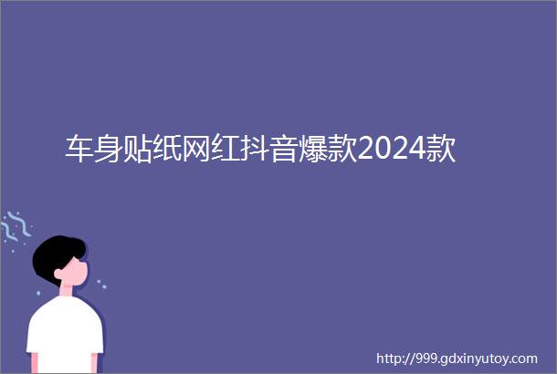 车身贴纸网红抖音爆款2024款