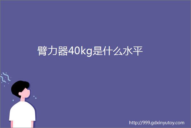 臂力器40kg是什么水平